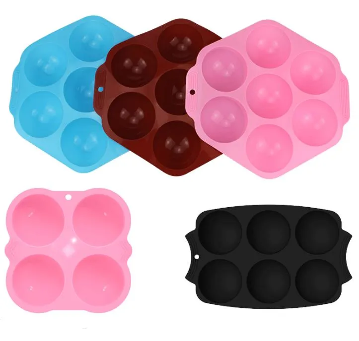 7-Cavity Semicircle Silicone Cakes Mousse Moulds Brown Black Chocolate Dessert Bakeware Pastry Mould SN4340