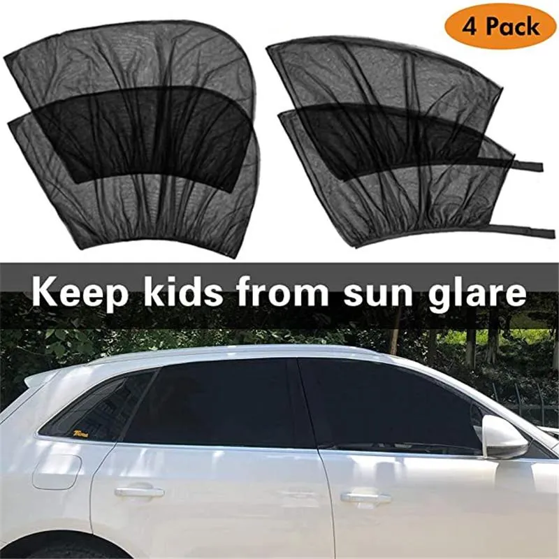 Gordijn Gordijnen 4 Pack Zomer UV-bescherming Auto Front Achterzijde Venster Zon Schaduw Anti-Mosquito Sunshade Net Mesh voor Sedan SUV MPV