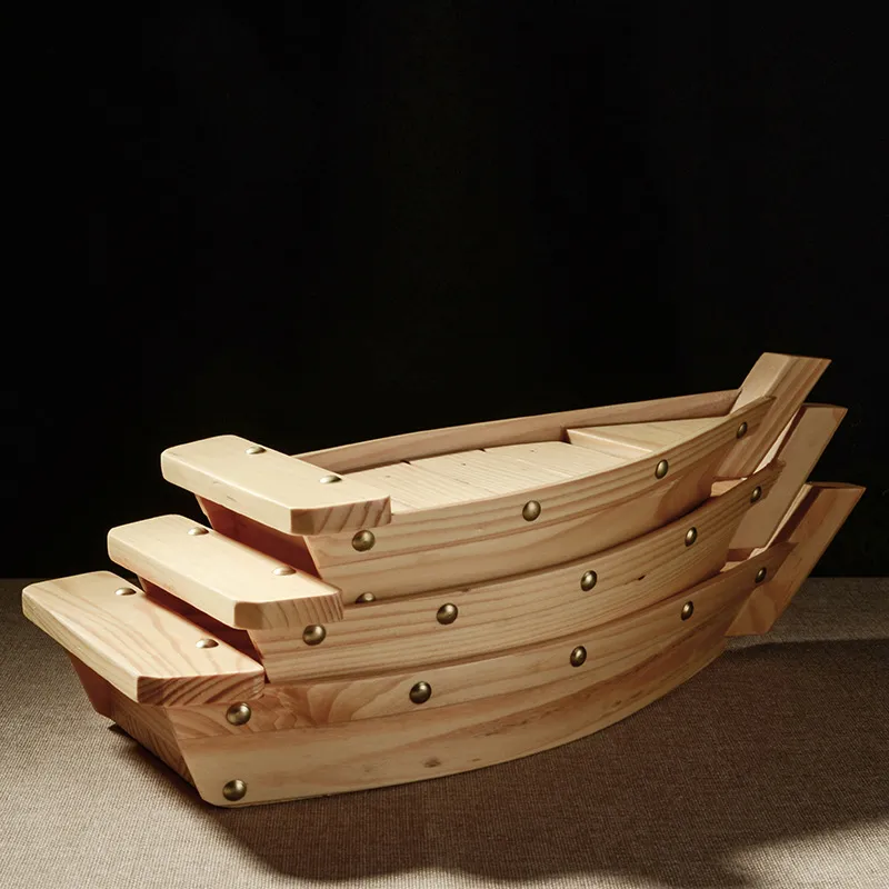 日本料理寿司ボート寿司ツール木製手作りシンプル船刺身盛り合わせ皿食器寿司バーサプライヤーサプライヤー