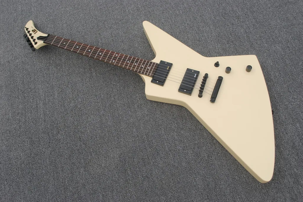 Novo Cremoso Branco 6 Cordas James Hetfield Guitarra Elétrica Marfim Amarelo Equipe Metálico Usado Personalizado Guitarra Rosewood Quadroard Guitarra