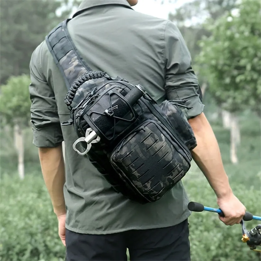 Laser Men Chest Bag Sling Hiking Backpack Military Tactical Army Shoulder Fishing s Travel Camping Molle Hunting XA230A 220216