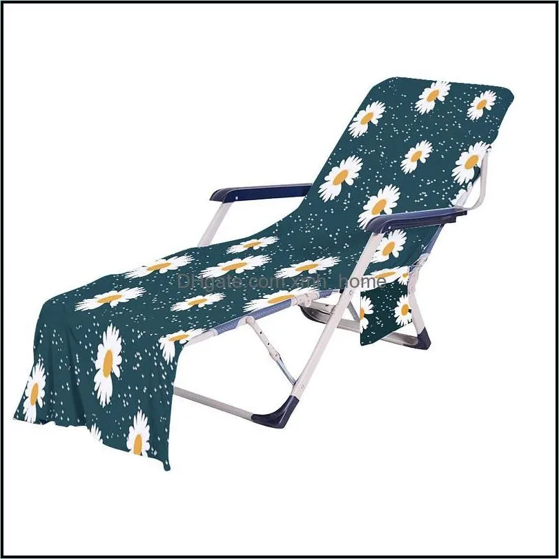 Summer Deck Chair Cover Adults Sun Lounger Bed Printed Holiday Garden Swimming Pool Lounge Chairs Covers