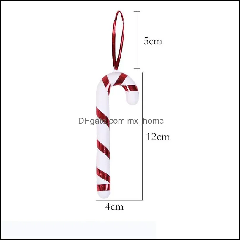 5Pcs/Bag New Year 2021 Christmas Tree Hanging Candy Cane Crutch Ornaments Xmas Tree Decor Christmas Decorations For Home