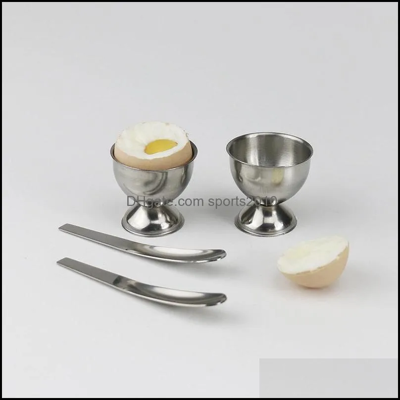 Stainless Steel Soft Boiled Eggs Holder Cups Egg Stand Storage Tray Tabletop Cup Egg Container Kitchen Accessories F20173303