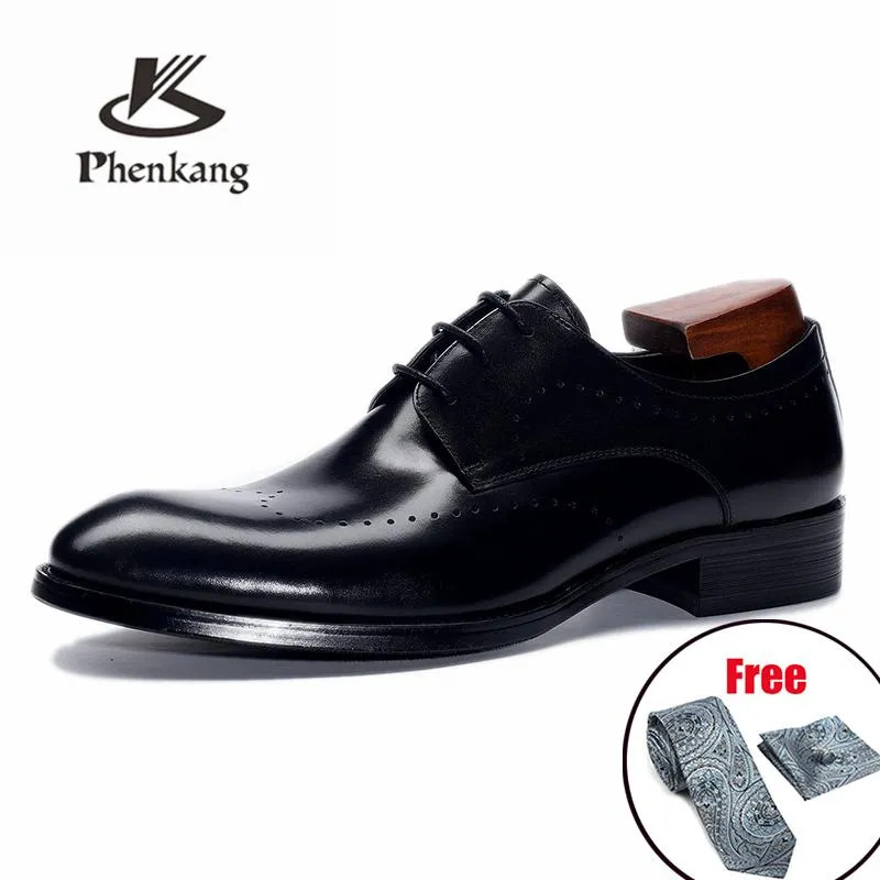 ドレスシューズメンズレザービジネススーツブランドのブロック純正ブラックレースアップウェディングメンズフェンカン
