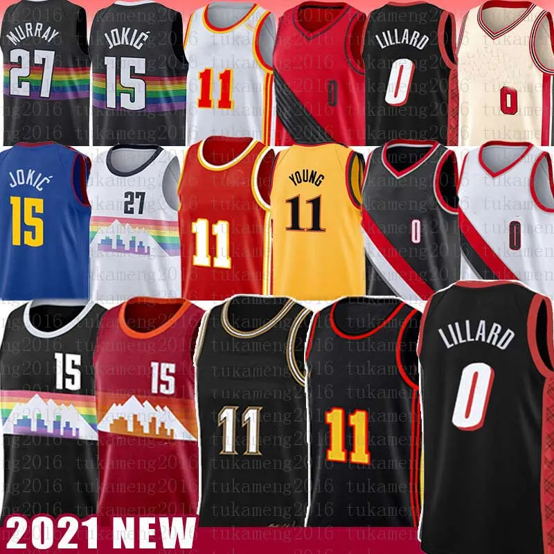 Koszulka koszykarska Nikola Trae Young Jamal Murray Jokic Damian Lillard Koszule męskie Spud Webb Koszulki vintage 11 15 27 0 4