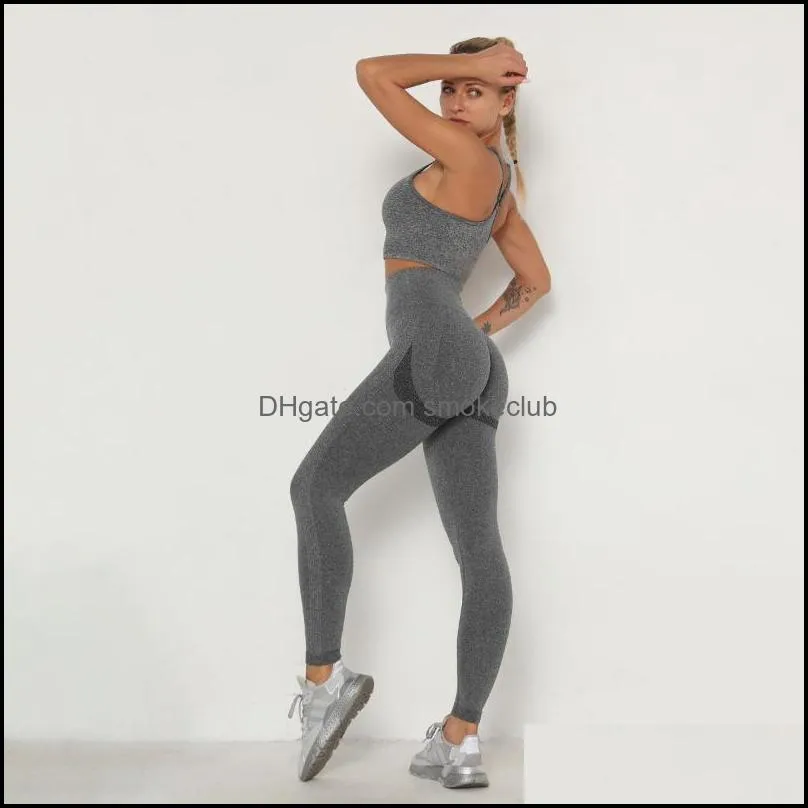 Yoga Outfits Clothing Set Sports Suit Women Sportswear Outfit Fitness Athletic Wear Gym Seamless Workout Clothes For