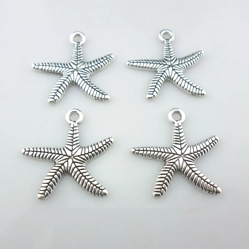 24pcs lega d'argento tibetano stella marina stella marina ciondoli artigianato pendenti 25x25mm risultati di gioielli