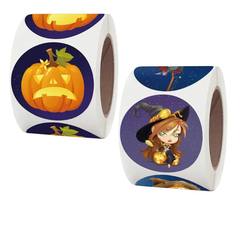 Decoração de festa 500 PCs Stickers Halloween Recompensa Etiquetas de recompensa dos professores da escola para crianças felizes