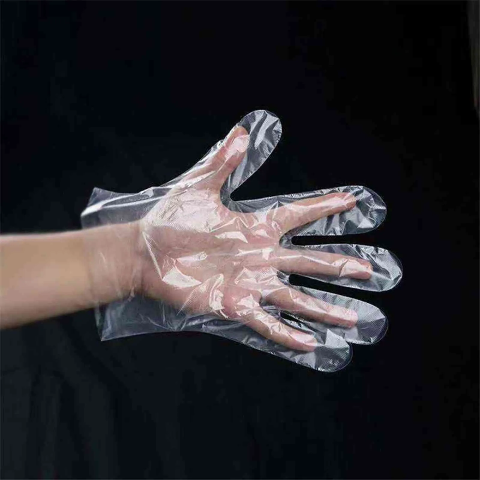 Gants jetables 100 pièces/sac, gants en plastique, préparation des aliments pour la cuisine, le nettoyage, les accessoires de manipulation des aliments