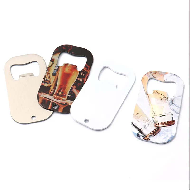 Sublimation Blank Beer Bottle Opener Corkscrew DIY Metal Silver Dog Tag Creative Gift Home Kitchen Tool