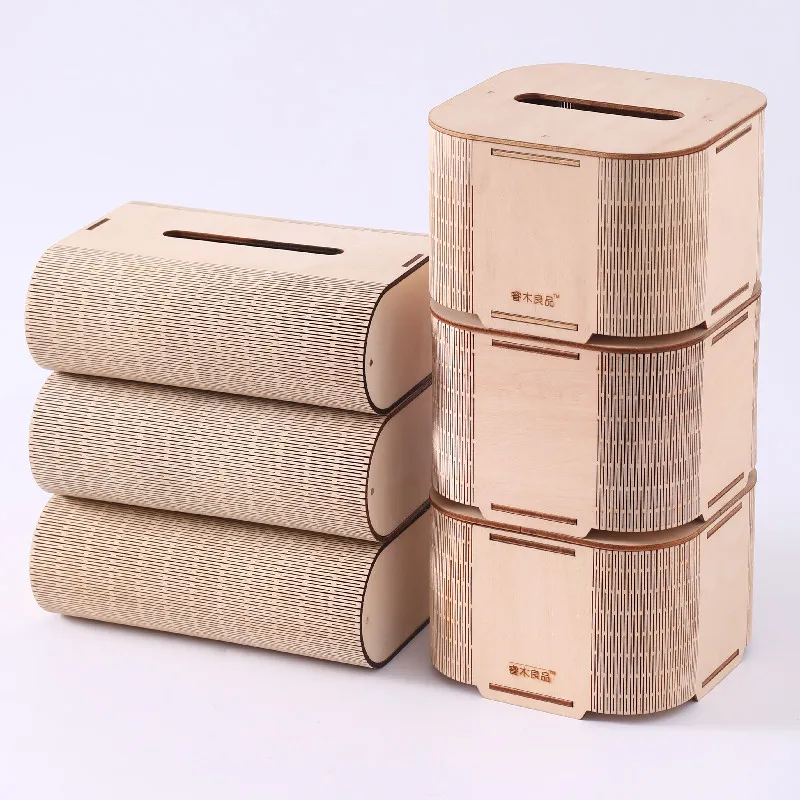 DIY Aangepaste houten tissueboxen Design Uw Logo Table Accessoires Gemonteerd Art Craft Office School Supplies Graduate ClassMate Gift Fashion Servetten Case