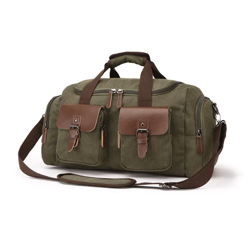 Duffel Bags Duffle Bag para Homens Mulheres De Couro De Lona PernoDeavany Weekender com Compartimento de Sapato + Alça de Ombro Tote de Travel