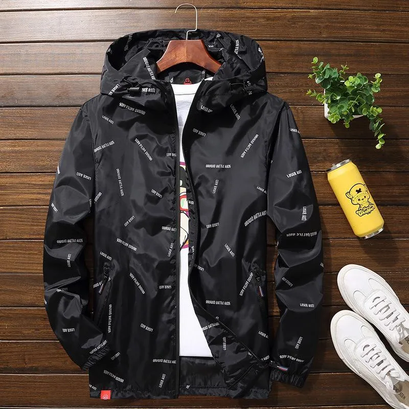 رجال السترات رجال سترة مقنعين بالإضافة إلى حجم 10XL 9XL 8XL 7XL Windbreaker معطف عارض