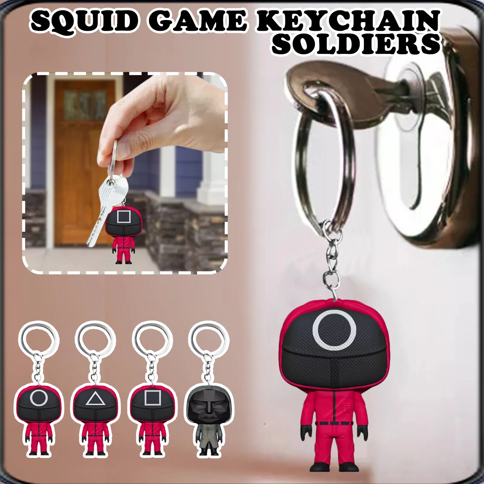Party Favor Game Siffror Mask Keychain Charms Tillbehör Runda sex Cosplay Keychains för Kids Nyckel Kedjan Leksaker Present