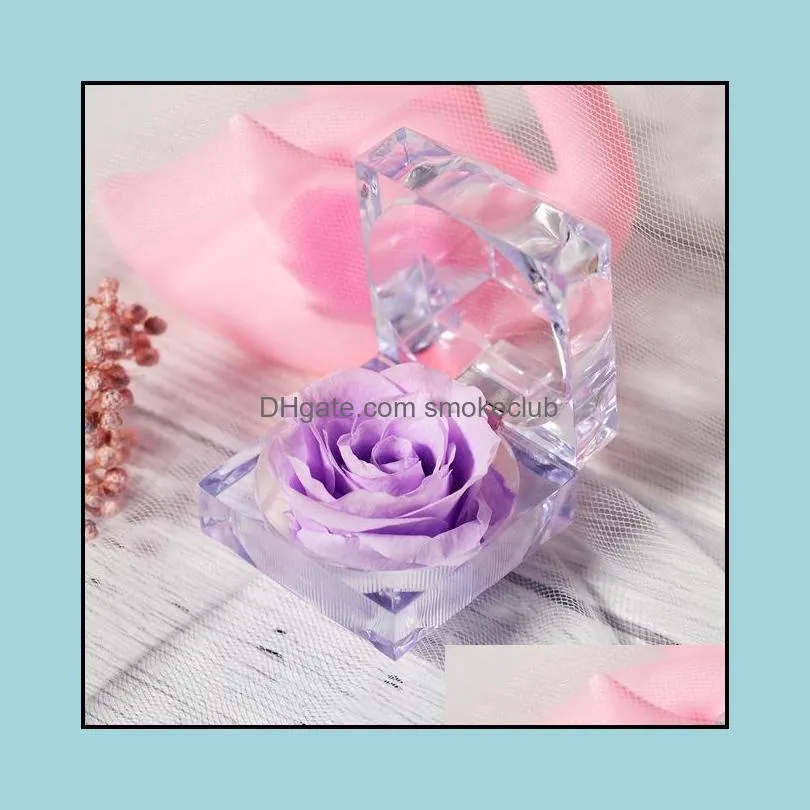 Eternal Flower Confession Of Love Wholesale Creative Immortal Acrylic Box Valentine`s Day Gift Honey Decorative Flowers & Wreaths