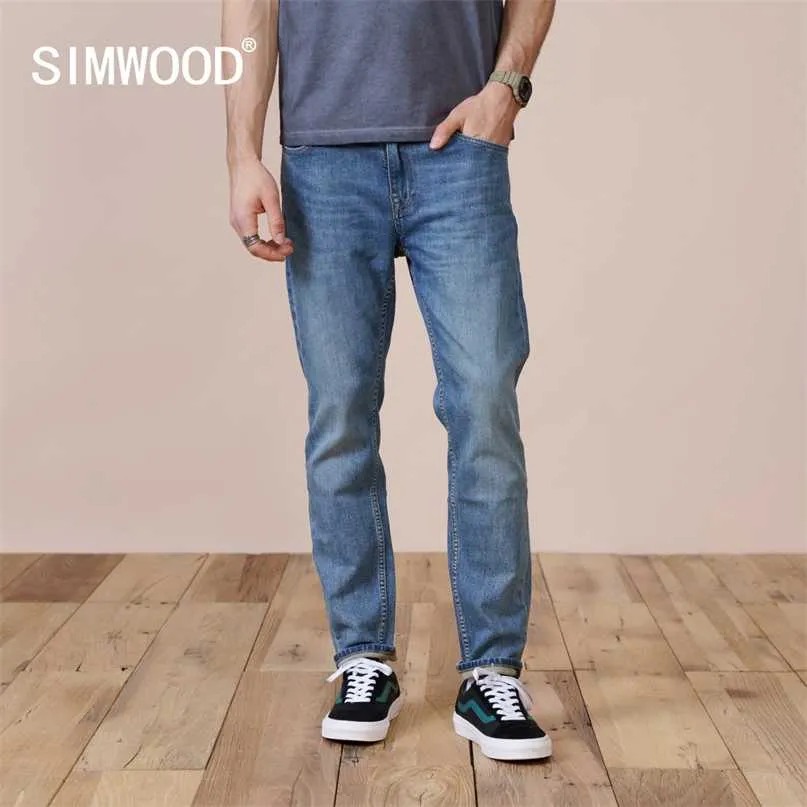 Automne Slim Fit Jeans effilés hommes décontracté basique pantalon classique haute qualité marque vêtements SK130283 211008