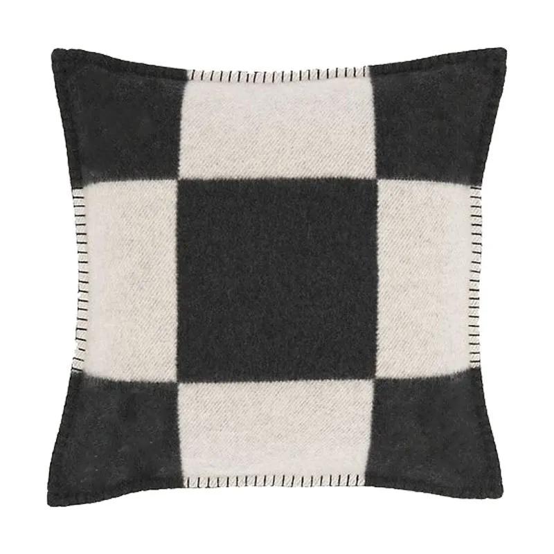 Vävd ullsoffa kuddefodral Letter Plaid Home Throw Pillowcase Vuxen sängkläder Kuddar täcker kudde två storlekar