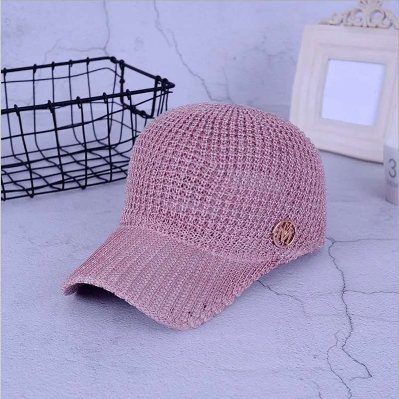 Bayanlar Yaz Mesh Snapback Beyzbol Kapaklar Nefes Mektubu M Binicilik Kap Kadın Kızlar Güneş Şapka Kemik Casquette