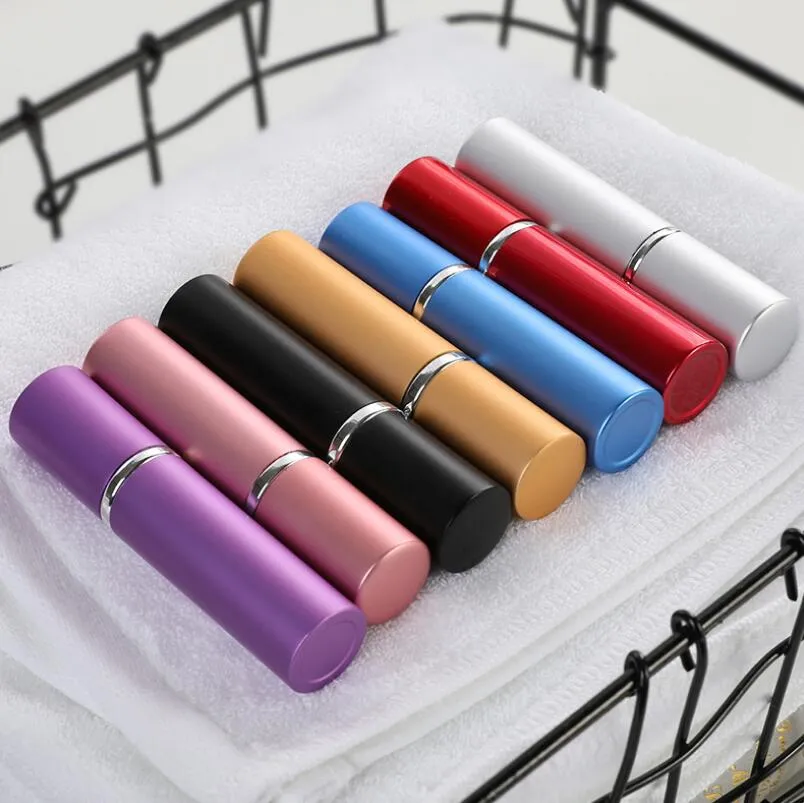 5ml perfume bottle Aluminium Anodized Compact Perfume Atomizer fragrance glass scent-bottle travel Refillable makeup spray LX6297