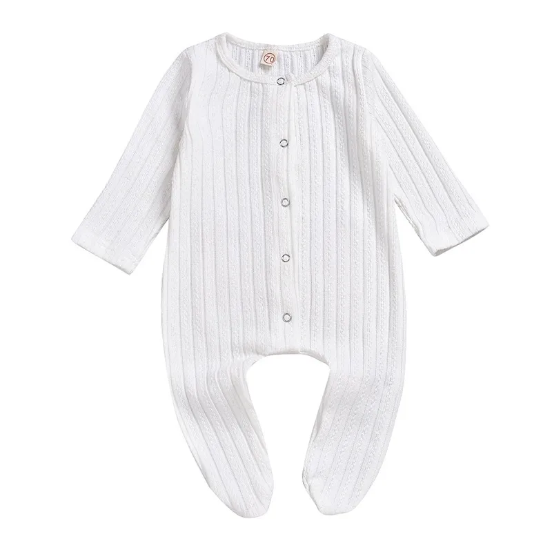 Bebê infantil macacão sólido Striped Knit Onesies Kids Projetos Roupas Meninos Manta Bolso Algodão Jumpsuit Toddler Outfits 386 J2
