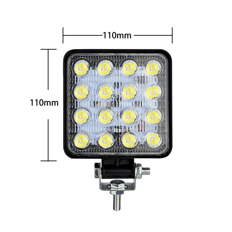 High-Power Light LED Car Vehicle Work Headlight 48W 16 LEDs Motorcycle ing Inspection Off-Road Spotlight Accessories