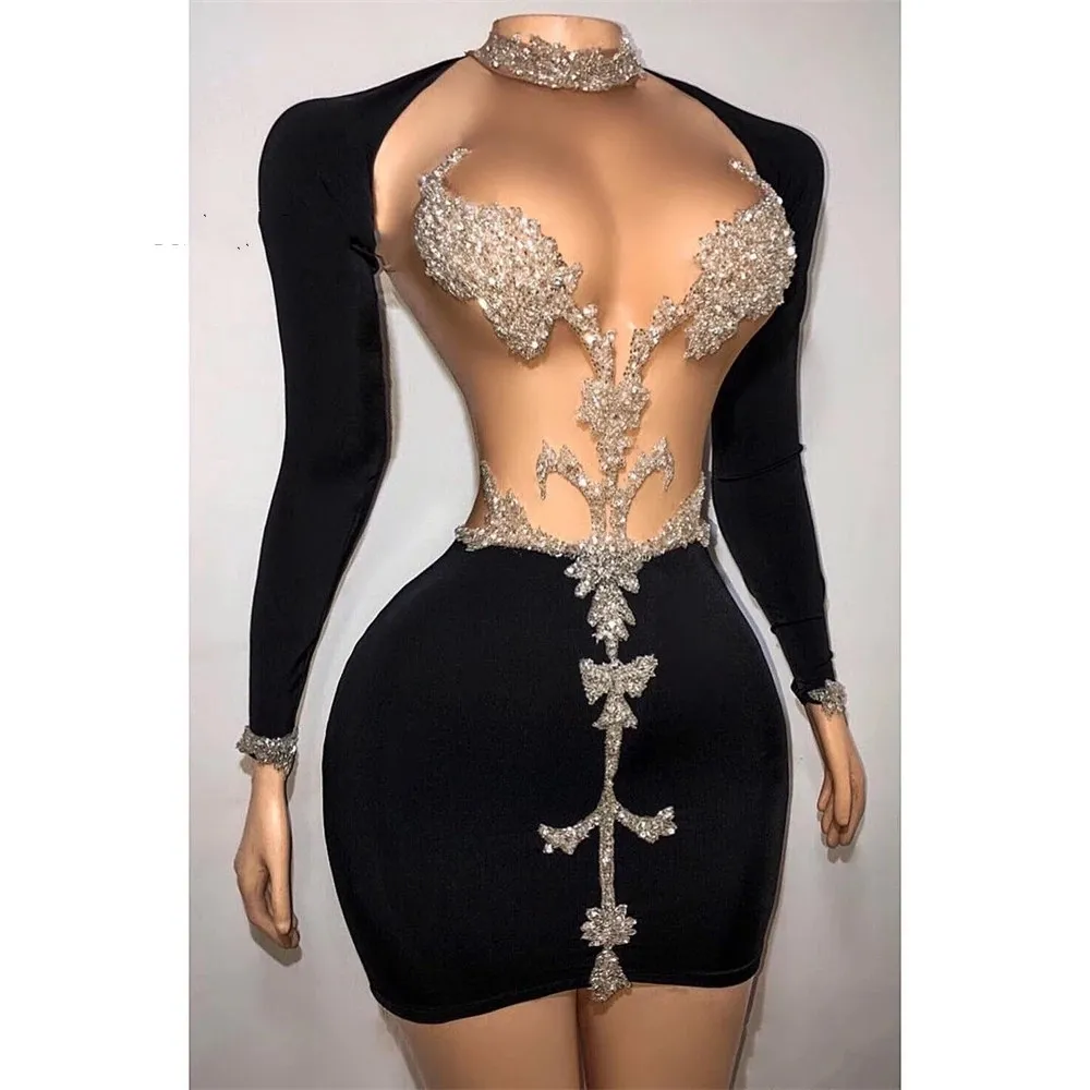 chanel long sleeve dress Chanel AW/26 Black Fireworks Embellished Long Sleeve Dress with Zipper –  Sellier main image 1
