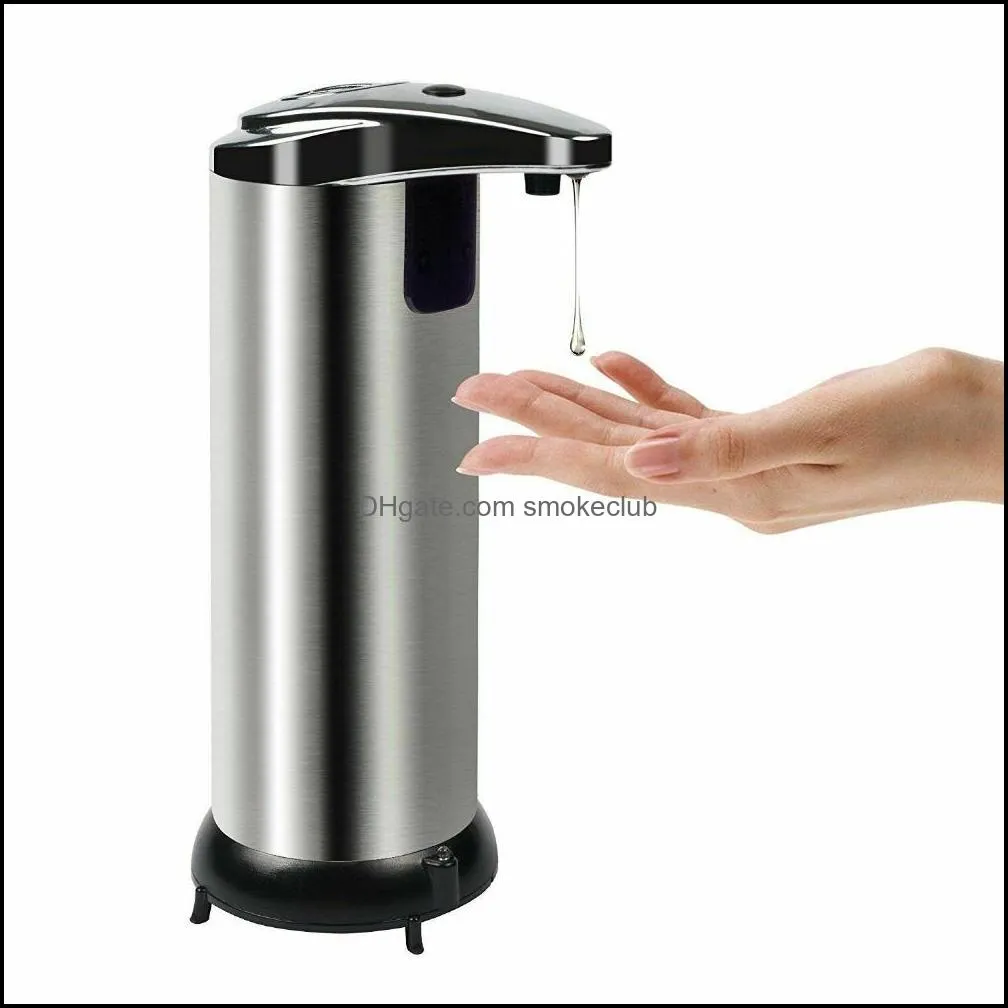 280ml Automatic Sensor Soap Dispenser Liquid Soap Dispensers Stainless Steel Sensor Dispenser Portable Motion Activated Dispenser