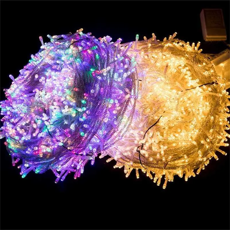 20 50m Kerstboom Street Garland Lighting Outdoor Waterdichte Fairy String Lights Wedding Year Holiday Home Decoraties 211122