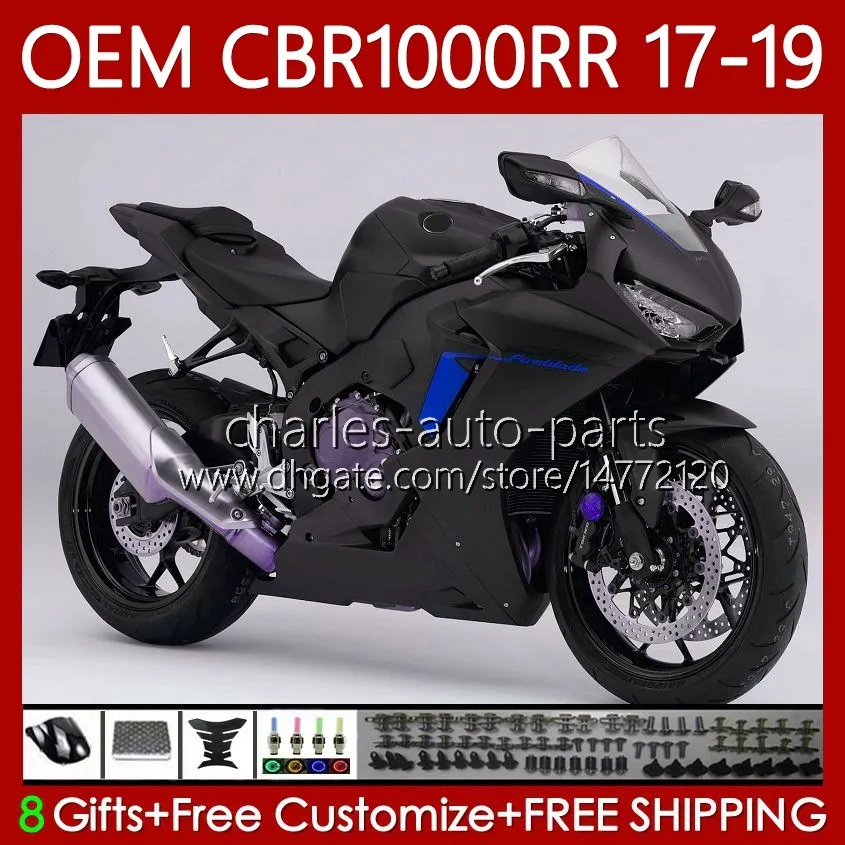 Fairings Kit för Honda CBR1000 CBR 1000 RR CC 2017-2019 Bodywork 75NO.145 CBR 1000RR 1000CC 2017 2018 2019 All matt CBR1000CC CBR1000RR 17 18 19 Injektion OEM-kropp