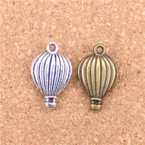 44st Antik Silver Bronze Plated Air Balloon Charms Pendant DIY Halsband Armband Bangle Fynd 21 * 13mm