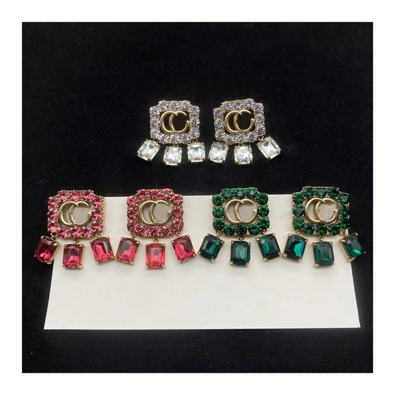 7 Style Fashion Womens Diamond Earrings Classic Hoop arring for Woman عالية الجودة من مصممي المصممين ذات الجودة.