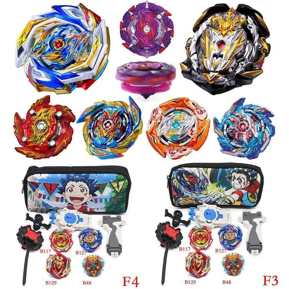 جديد beyblades انفجار مع سوبر الملك beyblades قاذفة المعادن bayblade المعادن جيروسكوب قبضة قاذفة blayblad مربع اللعب الاطفال الصبي x0528