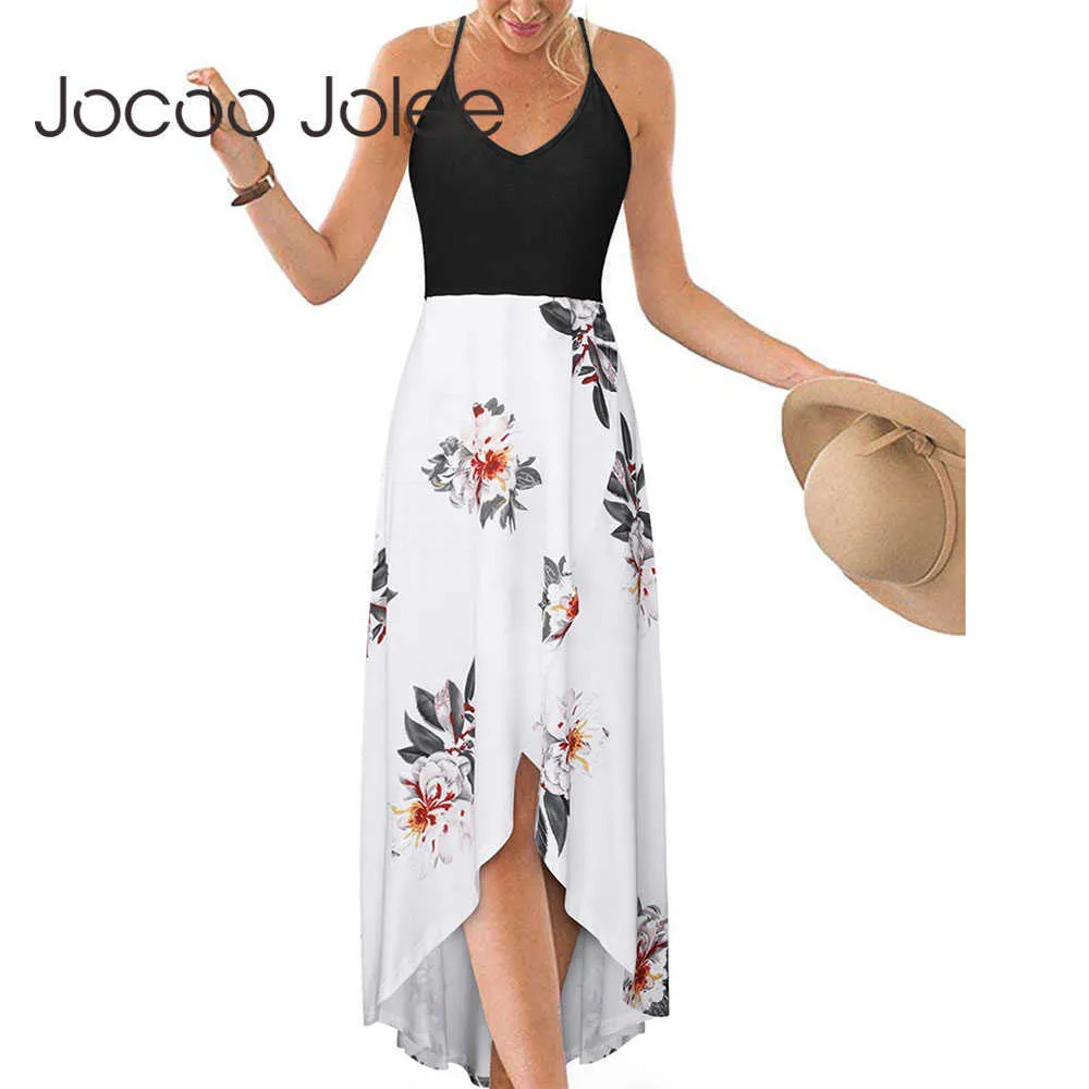 Kobiety seksowne ostrogi krzyżowe V Szyjka bez rękawów bez pleców długa sukienka boho kwiatowy druk patchwork midi sukienka elegancka imprezowa sukienka plażowa 210619