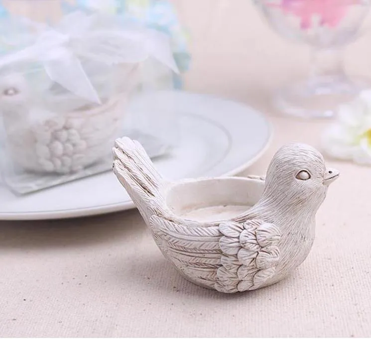 Favores do casamento "Songbird" Chá Light Resin Ressin Holder Love Bird Tealight Tithers 100pcs (vem sem a vela) SN2561