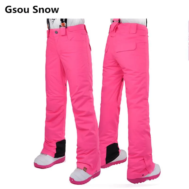 스키 팬츠 Gsou Snow 2021 스키 여성 Sonwboard 방수 팬탈 론 Esqui Pantalon Femme