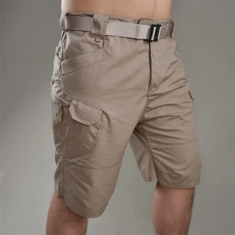 Atualizado homens impermeáveis ​​shorts táticos Caminhadas de carga ao ar livre Caça Ripstop Casual multi-bolsos curtos 210716