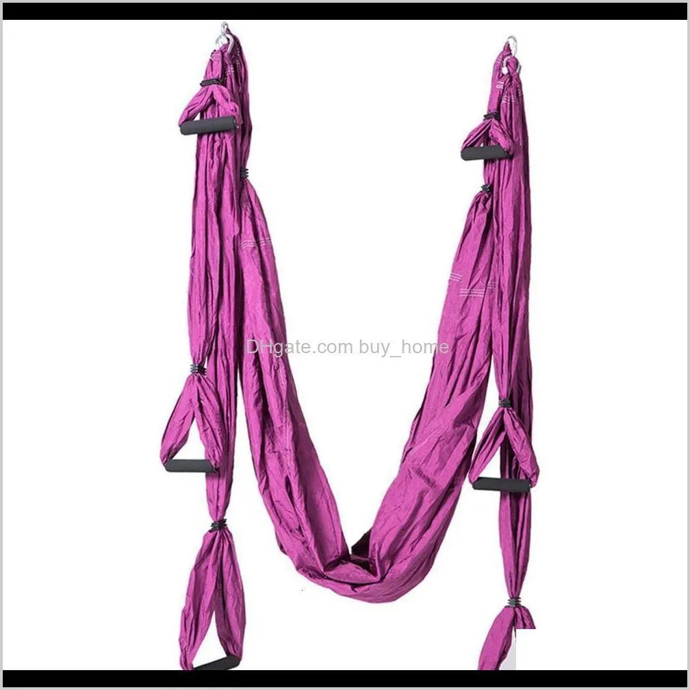 5 colors aerial yoga hammock 6 handles strap home gym hanging belt swing anti-gravity aerial traction devices 201124