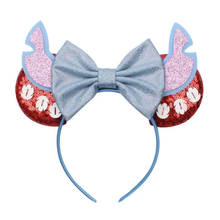 2021 nuove ragazze Accessori per capelli con fiocco in paillettes Orecchie da topo Fasce da principessa Bambini Bastoni Baby bambini Halloween Natale cosplay cerchio