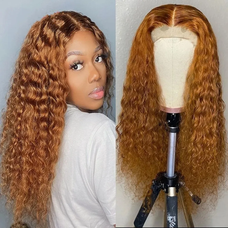 360 Full Lace Synthetic Wig, Light Brown Deep Kinky... From  display picture 3