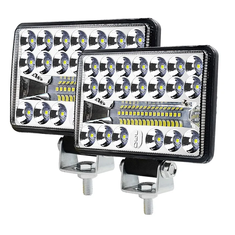 12-80V kvadrat fyra-tums 20 lampa pärlor LED-retrofit externa strålkastare, ett par