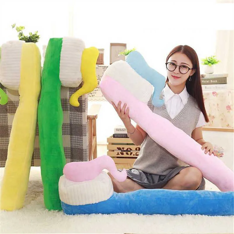 90cm One Piece Creative Doothbrush Pillow PP Bawełna Nadziewane Puszki do spania Pluszowa Zabawka Sofa Dekoracja Biuro Poduszki 4 Kolory Q0727