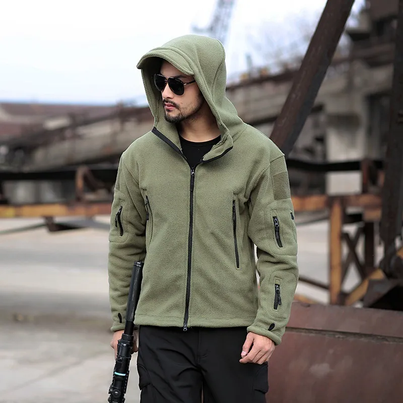 Tactical Jacket Men Winter Thermal Fleece US Military Outdoor Sport Hooded  Coat Hiking Hunting Combat Camping Army Soft Shell