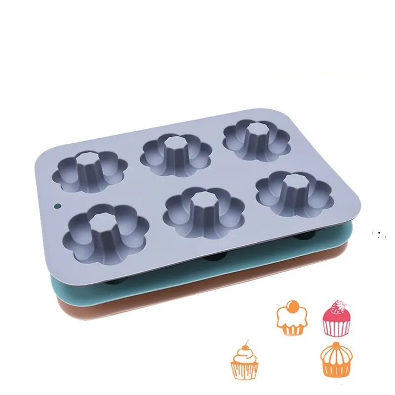 6 Bloemvormige Pudding Mold Siliconen Cakevorm DIY Keuken Bakken Tool 3 Stijl T500701