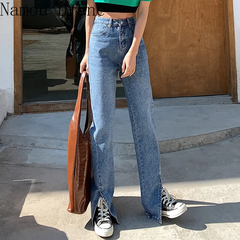 Jean taille haute fente cheap