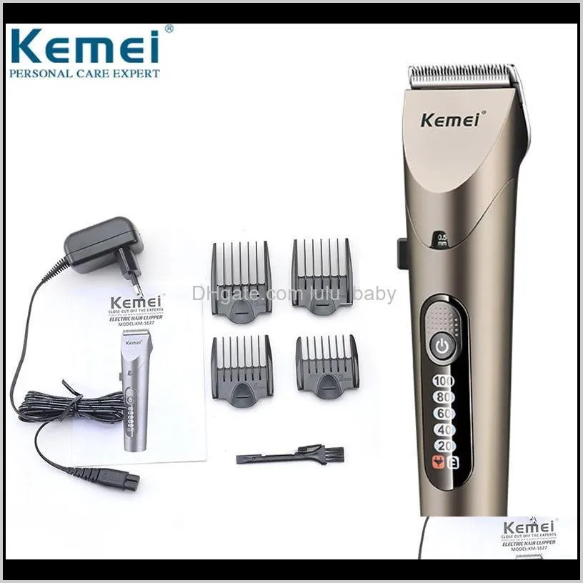 professional led hair trimmers electric hair clippers waterproof men`s cordless haircut machine adjustable blade low noise