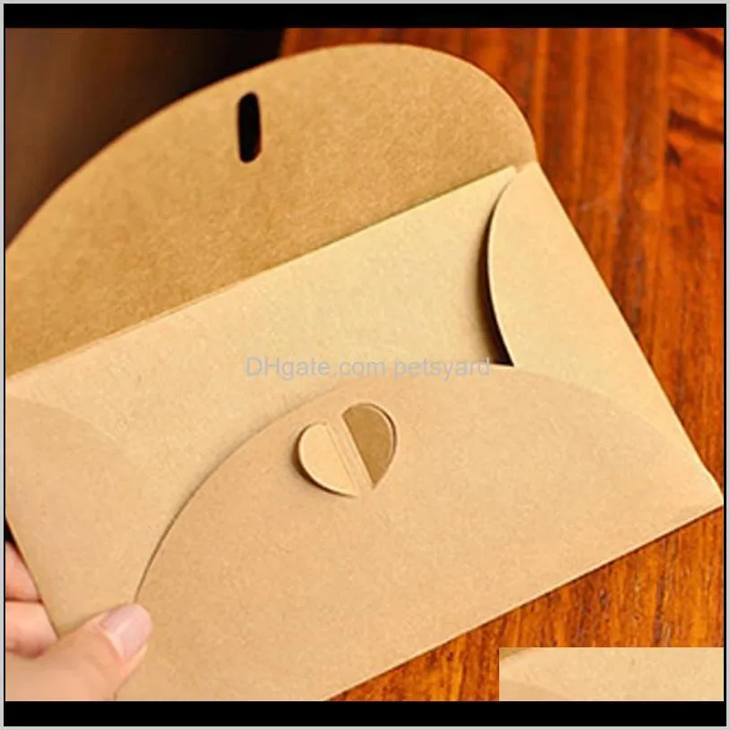 retro dry flower diy kraft paper with envelope invitation greeting card envelopes valentine`s day cards