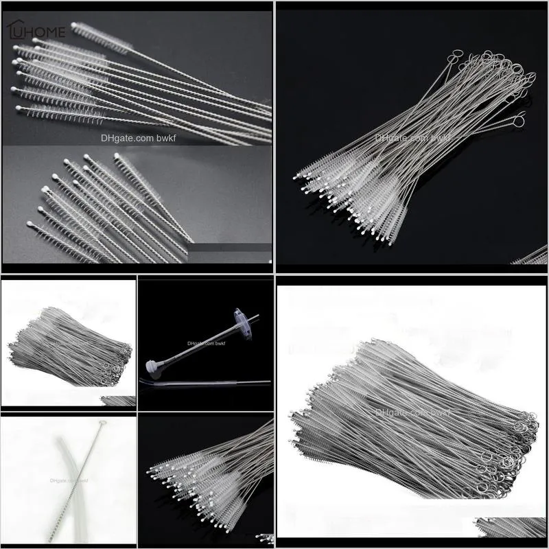 10/20/40pcs set fish tank pipe brush bottle suction tube glass tube spiral soft hair straw cleaning brushes tools wholesale