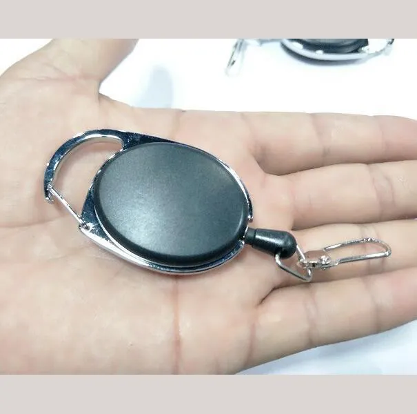 DHL Retractable Pull Key Ring Chain creative Lanyard keychain Holder Steel wire rope buckle Key chain bag car accessories Party Favor nt