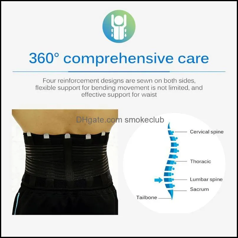 Waist Support Posture Corrector Removable Steel Back Brace Belt Lumbar Lower Adjustable PainRelief For Men Women